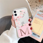 Moe algust&auml;ht A kuni Z Pink Peach Flowers telefoni&uuml;mbris iPhone 11 12 Pro Max 7 8 Plus XS Max X XR l&auml;bipaistev pehme kate iPhone XR