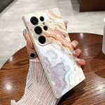 Samsung S25 S24 S22 Ultra Plus S23 S21 S20 Fe A55 A54 A53 A34 A15 5g v&auml;rvilise marmorist Tpu p&otilde;rutuskindla &otilde;hukese pehme objektiivi kaitse&uuml;mbrise kate jaoks Samsung S24 sinine