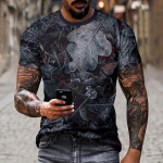 Uus meeste moodne 3D prinditud &uuml;markaelus l&uuml;hikeste varrukatega T-s&auml;rk suvine vabaaja isikup&auml;ra hip-hop t&auml;navariietus lahe T-s&auml;rk S