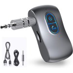 Bluetooth-adapter auto, traadita 5.0 Aux koos k&auml;ed-vabad k&otilde;nedega, toetab TF-kaarti, topelt&uuml;hendust, Bluetooth-vastuv&otilde;tjat auto- ja kodustereos&uuml;steemide jaoks 6x3.3cm h&otilde;be