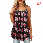 Naiste suures suuruses varrukateta vest, prinditud rannas vabaaja Boho Bohemia suvised lahtised topid pluus XS