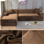 Sametine diivani kate Elastne paks L-kujuline nurgadiivani kate elutuppa 1/2/3/4 istekohaga veniv kate diivandiivani tugitoolile 2 Seater 140-185cm