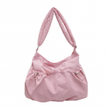 Tudengi volditud kott, suure mahutavusega kandekott, &uuml;hev&auml;rviline naiste &otilde;lakott roosa