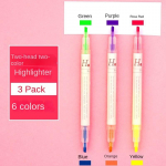 3/6 tk Kahev&auml;rviline markerpliiats Fluorestseeruv pliiats Joonistus Esilet&otilde;stjad Kahepealised markerid Pastelsed kirjatarbed