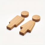 1 PC No-Drill Installation WC Silt Antiikne Premium Vannitoa Dekoratsioon WC Door Silt tumepruun v&auml;rv