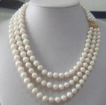 kolm ahelat 8-9mm Ehtsad Austraalia l&otilde;unamere valged p&auml;rlid kaelakee 17-19