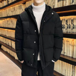 Meeste sulejope Talvine paks soe puuvillase polsterdatud jope kapuutsiga mantel &uuml;hev&auml;rviline t&otilde;mblukuga n&ouml;&ouml;biga mantlid leivajakk 2XL must