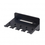 Seinale kinnitatav hambaharja hoidik, 5 pilu, ilma puurimisliimita, kaasaegne multifunktsionaalne telefoni hambapasta hoiustamisseade, rack Vannitoatarbed must