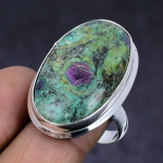 Ruby Fuchsite Gemstone 925 Sterling Silver gift Jewelry Ring Size 9 H0s87