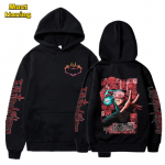 Ryoumen Sukuna Anime Graafiline tr&uuml;kitud kapuutsiga Jujutsu Kaisen meeste naiste pusad Suures suuruses dressipluus Harajuku unisex pullover XXXL
