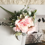 Kunstlik pojeng siidist lilled DIY roosikimp kameelia plastist v&otilde;ltslilled kodu pulmakaunistus roosa