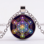 salap&auml;rane Metatron Cube kaelakee P&uuml;ha GMeomeetria Elulill Klaasripatsid Maagilised Hexagram Choker ehted Unisex jaoks