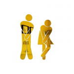 1 PC 3D Vannitoa hotelli uksekleebis Naise ja mehe tualettruumi m&auml;rgi peegli seinakleebis kuld