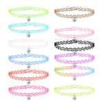 ZS 12 tk Vintage Veniv Choker Kaelakee Daam T&uuml;druk T&auml;toveering Choker Kaelakee Punk Retro Gooti Elastne Kaelakee Naistele