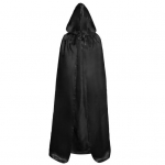 Halloweeni neem Musta kapuutsiga keskaegne v&otilde;luri r&uuml;&uuml; Cosplay kost&uuml;&uuml;m t&auml;iskasvanutele lastele Halloweeni esinemismantel 110 cm must