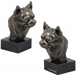 Chihuahua long-haired - Dog statue, bust on stone base, sculpture, trophy for dog show by Art-Dog brand