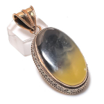 Natural Septerian Stone Gemstone Handmade Copper Jewelry Pendant 2.21 f3k35