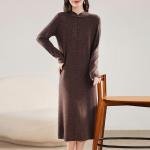 Naiste ka&scaron;miirkleit Qinghe ka&scaron;miir 30% ka&scaron;miir 70% vill s&uuml;gis-talvine ka&scaron;miir seelik pehme ja soe L tumepruun v&auml;rv