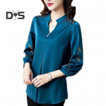 Naiste kevadine satiin &uuml;hev&auml;rviline s&auml;rk, retrotikandid, lapiline V-kaelus, kolmveerandvarrukad, pluss suuruses, s&otilde;idustiilis, elegantne emas&auml;rk XL veinipunane v&auml;rv