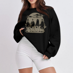 Naiste vabaaja moe vintage tr&uuml;kitud pikkade varrukatega O-kaelusega kampsun, kihiline pullover L
