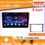 Androidi autoraadio Toyota Avensis T250 2 II jaoks 2003&ndash;2009 Multimeediumipleier Stereo Carplay Automaatne Blu-ray IPS 2Din DVD 4 core 2GB+64GB carplay