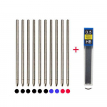4 &uuml;hes multifunktsionaalne pliiats 3 v&auml;rvi tindiga, mehaaniline pliiats, moekas neutraalne pliiats, &otilde;pilase kingitus 10PCS Refills