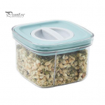 Suletud Crisper Box toidu s&auml;ilituskonteiner tolmukindla kaanega, suure mahutavusega l&auml;bipaistev disain virnastatav h&auml;sti suletav &otilde;hukindel purk 600ML valge