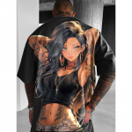 Meeste T-s&auml;rk 3D-printimise anime tegelaskuju seksikas tr&uuml;kitud l&uuml;hikeste varrukatega T-s&auml;rk meeste mood t&auml;navariided lahtised T-s&auml;rgid topid 4XL