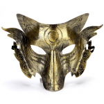 Halloweeni Libahundi Hundi Mask Peo Cosplay Kost&uuml;&uuml;mid Rekvisiidid Pool n&auml;gu Terror Karnevali Fancy Ball Mask kuld