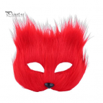 Fox Masque Pikakarvaline Fox T&auml;iustatud m&uuml;steeriumimask Mehed Naised Fox Masque Kost&uuml;&uuml;mipeod Karnevalid Halloweeni mask punane