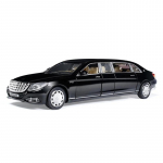 1/32 M&auml;nguauto BENZ Maybach S650 Pikendatud versioon Metallist M&auml;nguasi Sulamist Auto Diecastid ja M&auml;ngus&otilde;idukid Automudel Valgus Heli M&auml;nguasjad Lastele must