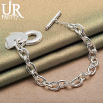 925 h&otilde;bedane topelts&uuml;damega OT pandlaga ripatsiga k&auml;ev&otilde;ru Moodsad pulmaehted 20CM