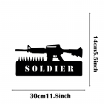1 tk Black Metal Soldier Guns Decor &ndash; magamistuppa, isamaakunst iseseisvusp&auml;eval, veteranide p&auml;eval helehall v&auml;rv