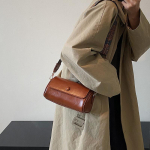 Laia rihmaga naiste vintage Crossbody kott Tote Naiste Luksuslikud k&auml;ekotid &Uuml;he &otilde;la kaenla v&auml;ikesed silindrilised kotid naiste siduri rahakotile pruun