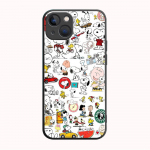 B-89 Armas Snoopy Must &Uuml;mbris Samsung S24 S23 S22 S21 S20 FE S10 Lite Ultra S7 S8 S9 Plus A05S A11 A12 A13 A15 A22 A24 A25 A32 A52 A71 5G Samsung Note 20 tuhmkollane