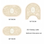 Retro Bathroom Diatom Mud Floor Mat Three-Piece U-Shaped Toilet Mat Toilet Absorbent Non-Slip Foot Mat Entrance Door Mat 3pc40x80 50x80 50x55