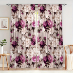 2 tk. Elegantne lille- ja taimemustriga kardinate varraste taskukujundus elutoas, magamistoas, k&ouml;&ouml;gis privaatsuse ja sisekujunduse jaoks W65X60H(cm)X2Pcs&Hook