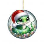 Maoga j&otilde;ulukaunistus, lame 2D akr&uuml;&uuml;list koomiksimao ripats, pidulik j&otilde;uluvana m&uuml;tsiga mao kaunistus puuuksele kaminasimsile H