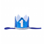 Shiny Birthday Crown Hat 1st 2nd one Year Old Happy Birthday Party Decor Caps Glitter Headband Newborn Boys Baby Shower Decor