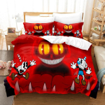 Cartoon Cuphead Show voodipesukomplekt poistele, t&uuml;drukutele, kaheinimesevoodi, kaheinimesevoodiga tekikate Padjap&uuml;&uuml;r, lastevoodi t&auml;iskasvanutele m&otilde;eldud mood Kodutekstiil, tekstiil EU Single 135x200cm
