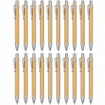 20 tk/partii bambuspuidust pastapliiats 1,0 mm koolikirjutus- ja kirjatarbed Business Signature pastapliiatsid bambusest pliiats 20Pcs must