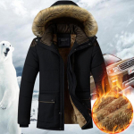 Uus Winter Fashion meeste pluss fliisist kapuutsiga jope pluss fliisist sooja- ja k&uuml;lmakindel meeste polsterdatud jope M khaki