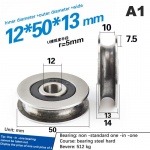 12 * 50 * 13 mm soonega ratta metallist U-soonega terastrossi t&otilde;ste rattalaager 3mm