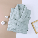 2 Layer Waffle Hotel Robe meeste 100% puuvillane kimono hommikumantel k&auml;ter&auml;tik Hommikumantel imav r&uuml;&uuml; Naiste pikk pidžaama pidžaama M roheline