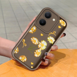 Pehme silikoonist ruudukujulise redeli mustriga telefoni&uuml;mbris, t&auml;ielikult kattev, kaamera p&otilde;rutuskindel kaitse, kummist &uuml;mbris Vivole Vivo V29 5G pruun