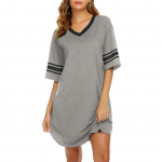 Naiste &ouml;&ouml;s&auml;rk, puuvillane magamiss&auml;rk V kaelusega l&uuml;hikeste varrukatega, avara ja mugava pidžaama magamisriided XXL