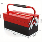 Metallist t&ouml;&ouml;riistakast 3-kihiline 5-aluseline t&ouml;&ouml;riistakast, konsool-t&ouml;&ouml;riistakast 43cmx20cmx20cm t&ouml;&ouml;riistakasti hoiukast, punane
