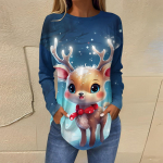 Naiste T-s&auml;rgid S&uuml;gises vabaaja pikkade varrukatega s&auml;rgid Retrotr&uuml;kiga dressipluus J&otilde;ulupeo top Pullover L