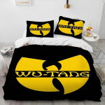 3D Wu T-TANG Klannide Seeria Silt Tekk Voodipesukomplekt, Tekikott Voodikomplekt Tekikate Padjap&uuml;&uuml;r, King Queen Suuruses Voodipesukomplekt Lastele 70x133cm 2pcs