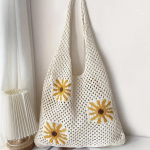 Yogodlns Naiste suverand armsa lillemustriga heegeldatud kandekott vabaaja k&auml;ekott Trendikas kott igap&auml;evaseks kontoris kasutamiseks kudumiskott 35x28cm khaki